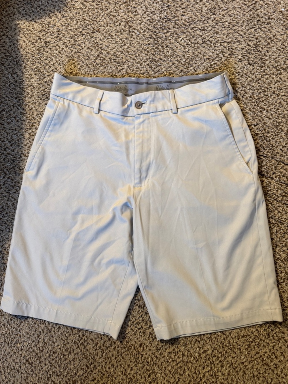 Walter Hagen Light Cream Flat-Front Men's Shorts